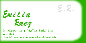 emilia racz business card